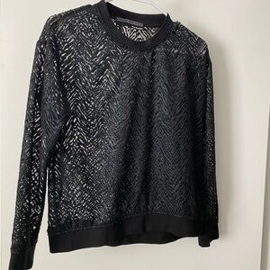The Kooples Black Zebra Lace Patterned Longsleeve